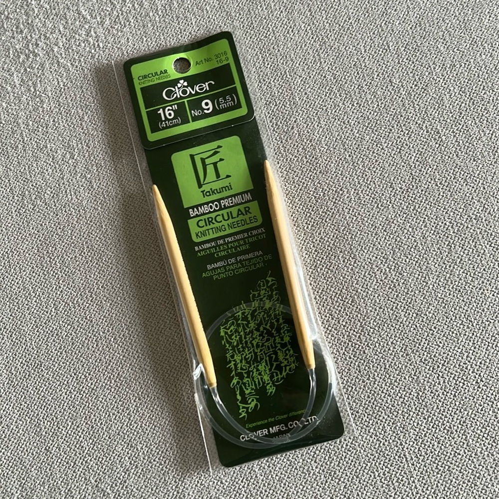NWT Clover Bamboo Premium Circular Knitting Needles 16"